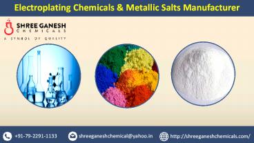 Shree Ganesh Chemicals - Electroplating Chemicals  Supplier