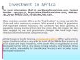 investment in Africa PowerPoint PPT Presentation