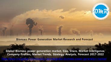 Global Biomass Power Generation Market Research