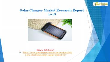 Solar Charger Market Research Report 2018