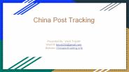 China Post tracking