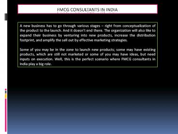 Get Top FMCG Consultants in India