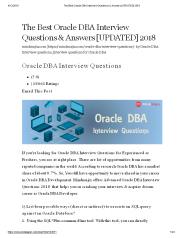 Oracle DBA Interview Questions & Answers At Online
