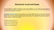 Aluminium truck tool boxes