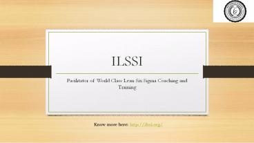 Six Sigma Accredited Training-Ilssi.org