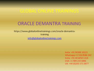 Oracle DemantraTraining | Best Oracle Demantra CertificationTraining