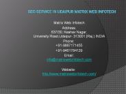 SEO Service in Udaipur Matrix Web Infotech