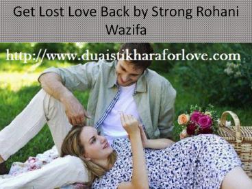 Get Lost Love Back by Strong Rohani Wazifa