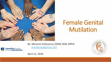 Female Genital Mutilation in Canada and Global