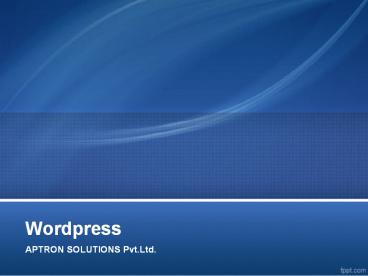 Wordpress Training Institute in Gurgaon