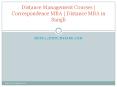 Distance Management Courses | Correspondence MBA | Distance MBA in Sangli PowerPoint PPT Presentation