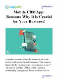 Mobile CRM App: Reasons Why It is Crucial for Your Business! PowerPoint PPT Presentation