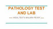 WIDAL TEST & MALARIA FEVER
