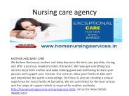 Home nursing services