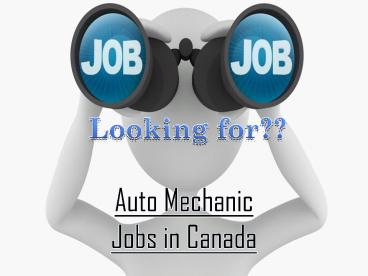Auto Mechanic Jobs in Canada