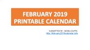 2019 FEB. CALENDAR