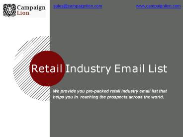 Retail Industry Email List | Retail Industry Executive Mailing Address