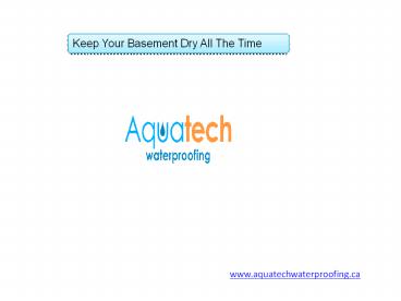 Keep Your Basement Dry All The Time