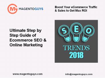 Ultimate Step by Step Guide of Ecommerce SEO & Online Marketing
