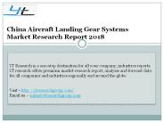 China Aircraft Landing Gear Systems Market Research Report 2018