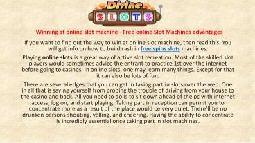 Winning at online slot machine - Free online Slot Machines advantages