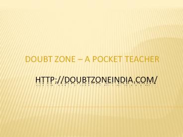 Doubt Zone A Pocket Teacher