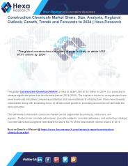 Construction Chemicals Industry Analysis Report, 2016 to 2024
