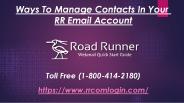Ways To Manage Contacts In Your RR Email Account