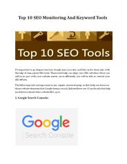 Top 10 SEO Monitoring And Keyword Tools