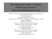 Best Makeover Studio in Udaipur Prabhat Spa and Salon