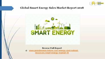 Smart energy sales market report 2018