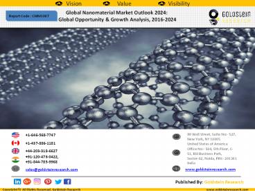 Global Nanomaterial Market Outlook 2024:  Global Opportunity & Growth Analysis, 2016-2024