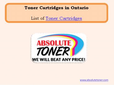 Toner Cartridges in Ontario