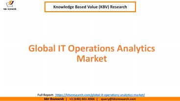 Global IT Operations Analytics Market Growth