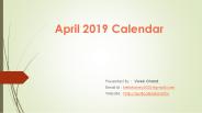 april 2019 calendar