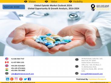 Global Opioids Market Outlook 2024:  Global Opportunity & Growth Analysis, 2016-2024