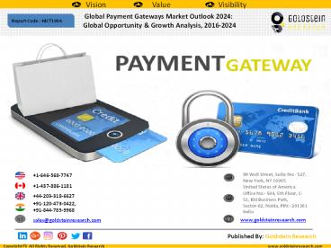 Global Payment Gateways Market Outlook 2024:  Global Opportunity & Growth Analysis, 2016-2024