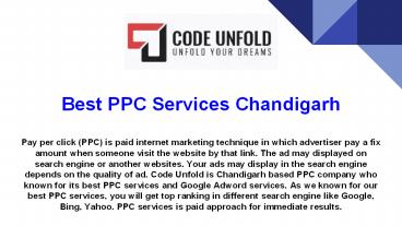 Best PPC Services Chandigarh