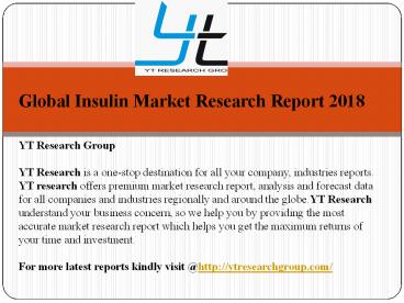 Global Insulin Market Research Report 2018