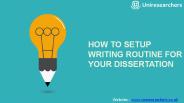 How to setup writing routine for your dissertation