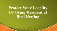 Protect Your Locality By Using Residential Bird Netting