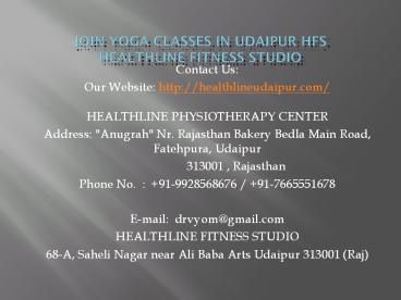 Join Yoga Classes in Udaipur HFS Healthline Fitness Studio