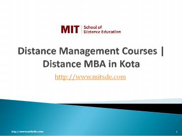 MBA Distance Learning | Online MBA Education in Kota | MITSDE