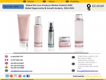 Global Skin Care Products Market Outlook 2024:  Global Opportunity & Growth Analysis, 2016-2024