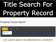 Title Search For Property Record