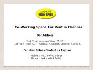 Co-working space for rent in chennai