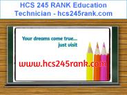HCS 245 RANK Education Technician / hcs245rank.com