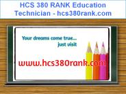 HCS 380 RANK Education Technician / hcs380rank.com