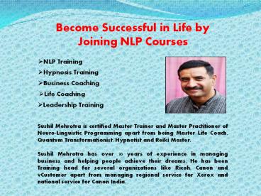 Become successful in life by joining nlp courses