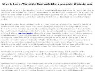 Haarverpflanzung Information